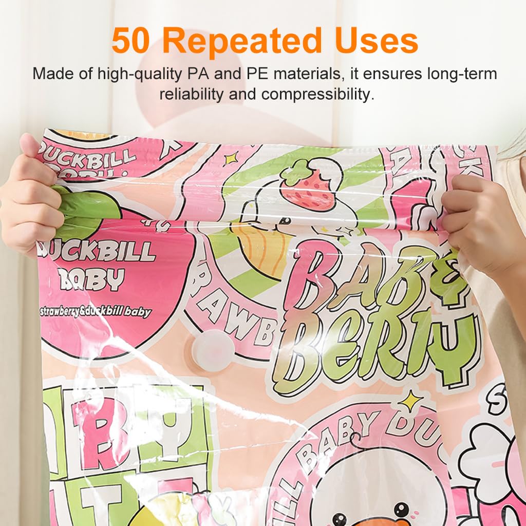 Supvox Vacuum Storage Bags for Clothes and Bedding with Double Seal & Hand Pump 6pcs Set