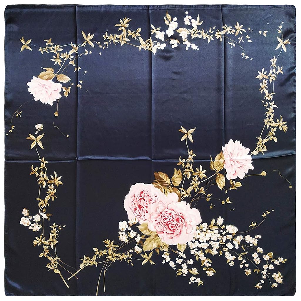 PALAY® Female Square Scarf for Women Stylish Satin Silk Like Hair Scarves Wraps Headscarf Sleeping 35