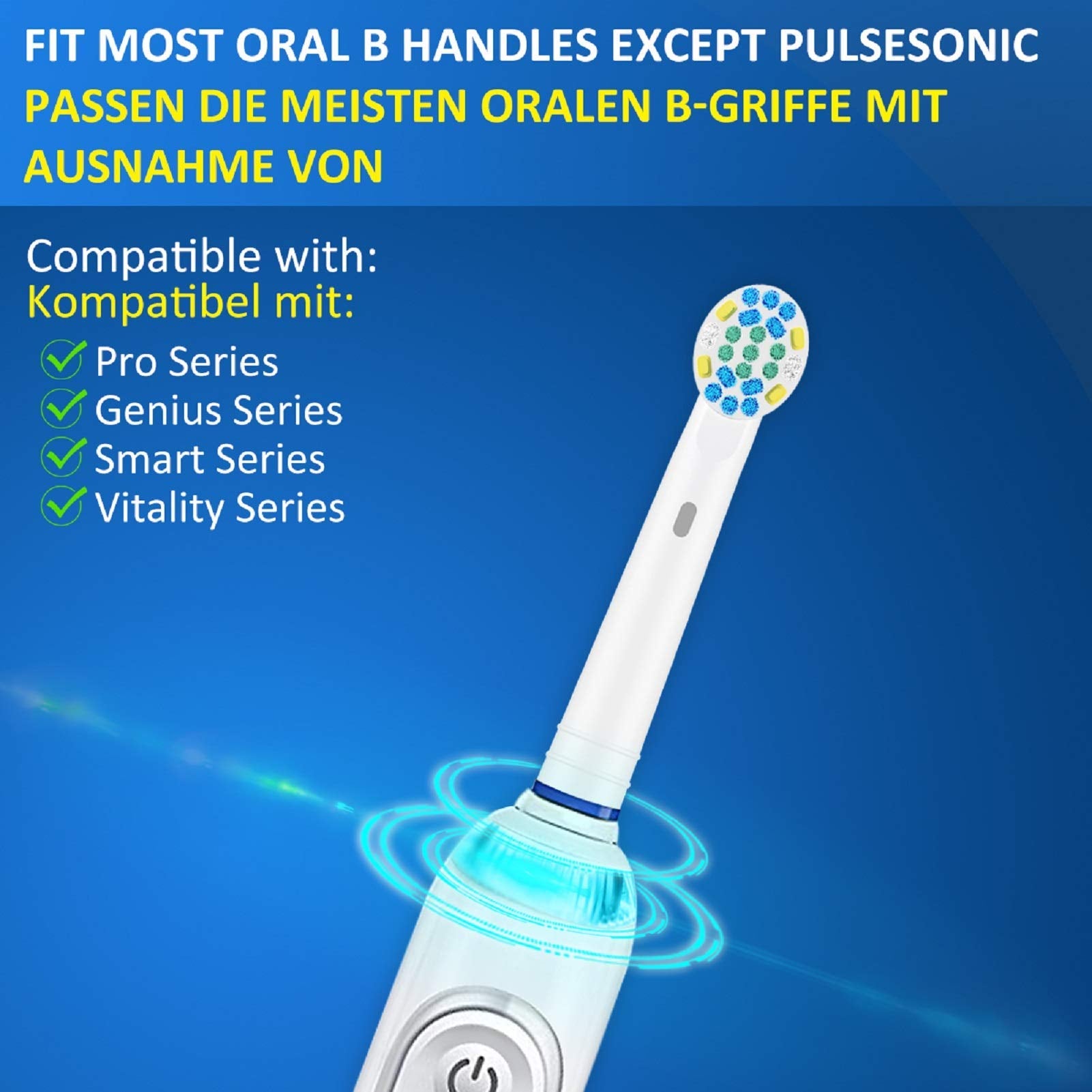 MAYCREATE® Oral B Electric Tooth Brushes Head, 4Pcs Toothbrush Heads Compatible with Oral B, Works with Whitening(EB-18)