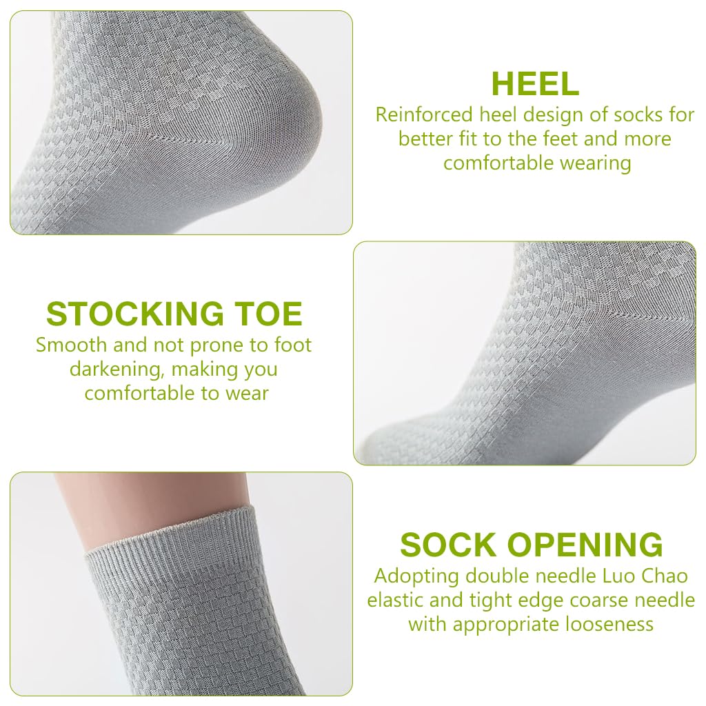 GUSTAVE Bamboo Ankle Socks for Men with Anti Odor Fiber | Pack of 5 Breathable Cotton
