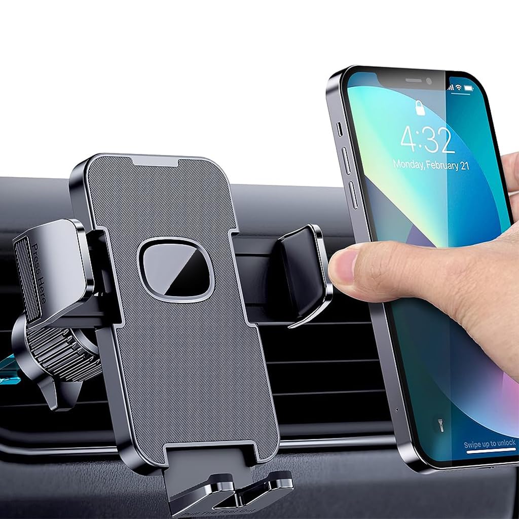 STHIRA® Car Mobile Holder, Car Vent Phone Mount, Mobile Holder for Car with Retractable Claws Clip-on Vent Clip Air Vent Mobile Stand Compatible for 4-7.1