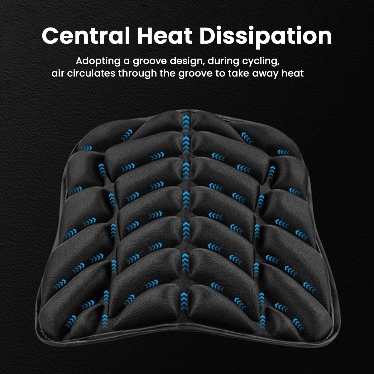 STHIRA Motorcycle Seat Cushions Set of 2 for Long Rides with 3D Anti Skid EVA Memory Foam | Universal Fit