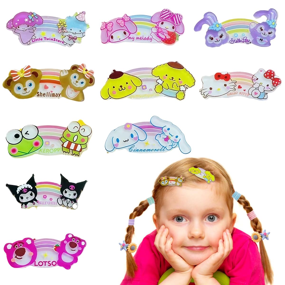 PALAY® 10 Pcs Hair Clips Accessories Hair Gift, Cute Cartoon Hair Barrettes for Women Girls