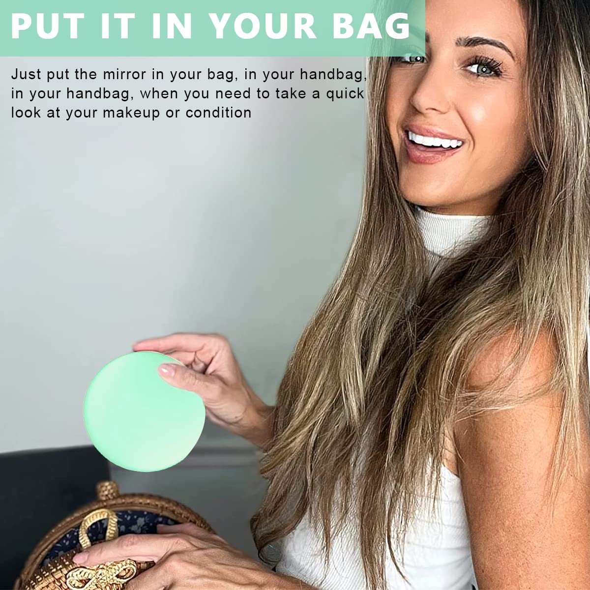 MAYCREATE Travel LED Mirror for Makeup with 10X Magnification 3.5 in Double Side Design