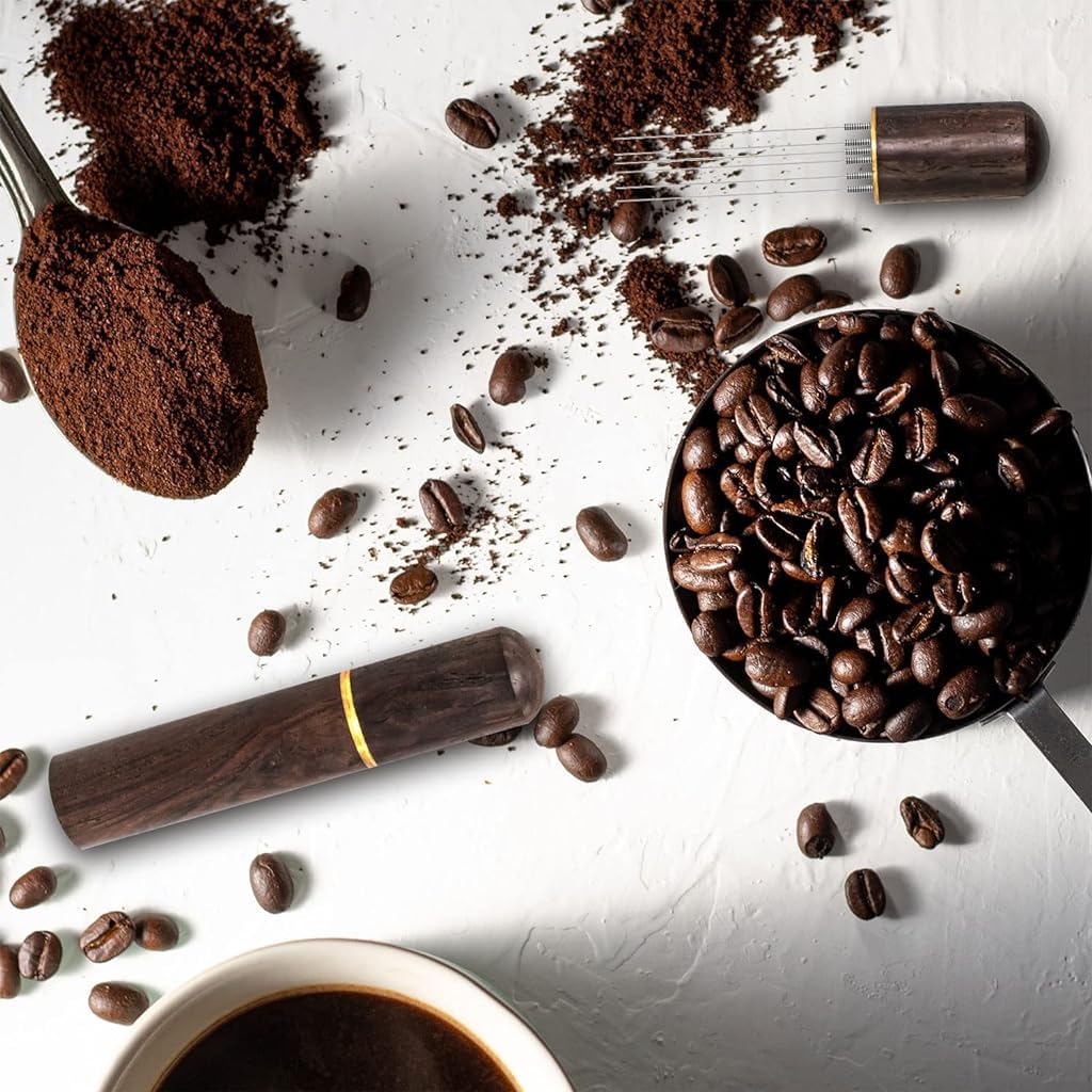 Supvox Espresso Coffee Stirrer for Espresso Making with 6 0.4mm Needles and Ebony Handle