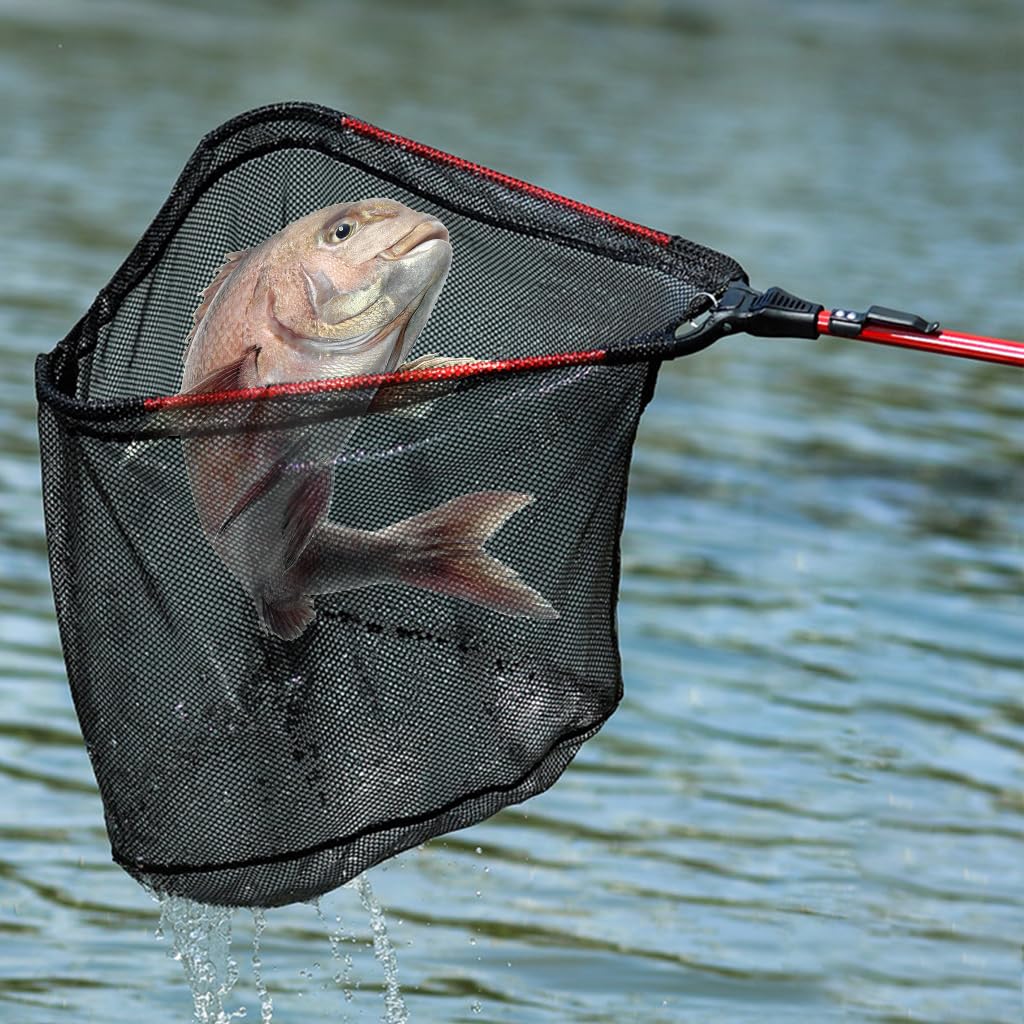 Proberos Retractable Fishing Net for Anglers with 0.9 m Extendable Handle featuring Tri‑Fold Wide Mouth Design and Aluminum Alloy Frame