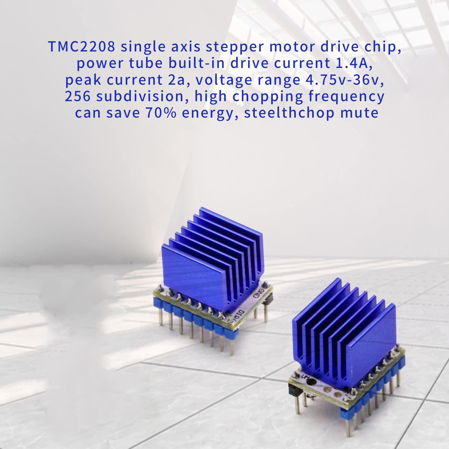 TMC2208 Stepper Motor Driver for 3D Printers with Heat Sink and screwdriver | 1.4A ultra quiet V1.2 module