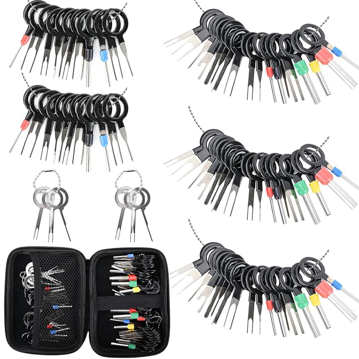 STHIRA Terminal Removal Tool Kit for Cars and Motorcycles with 80 pcs Extractors | Stainless Steel Pin and Blade Set