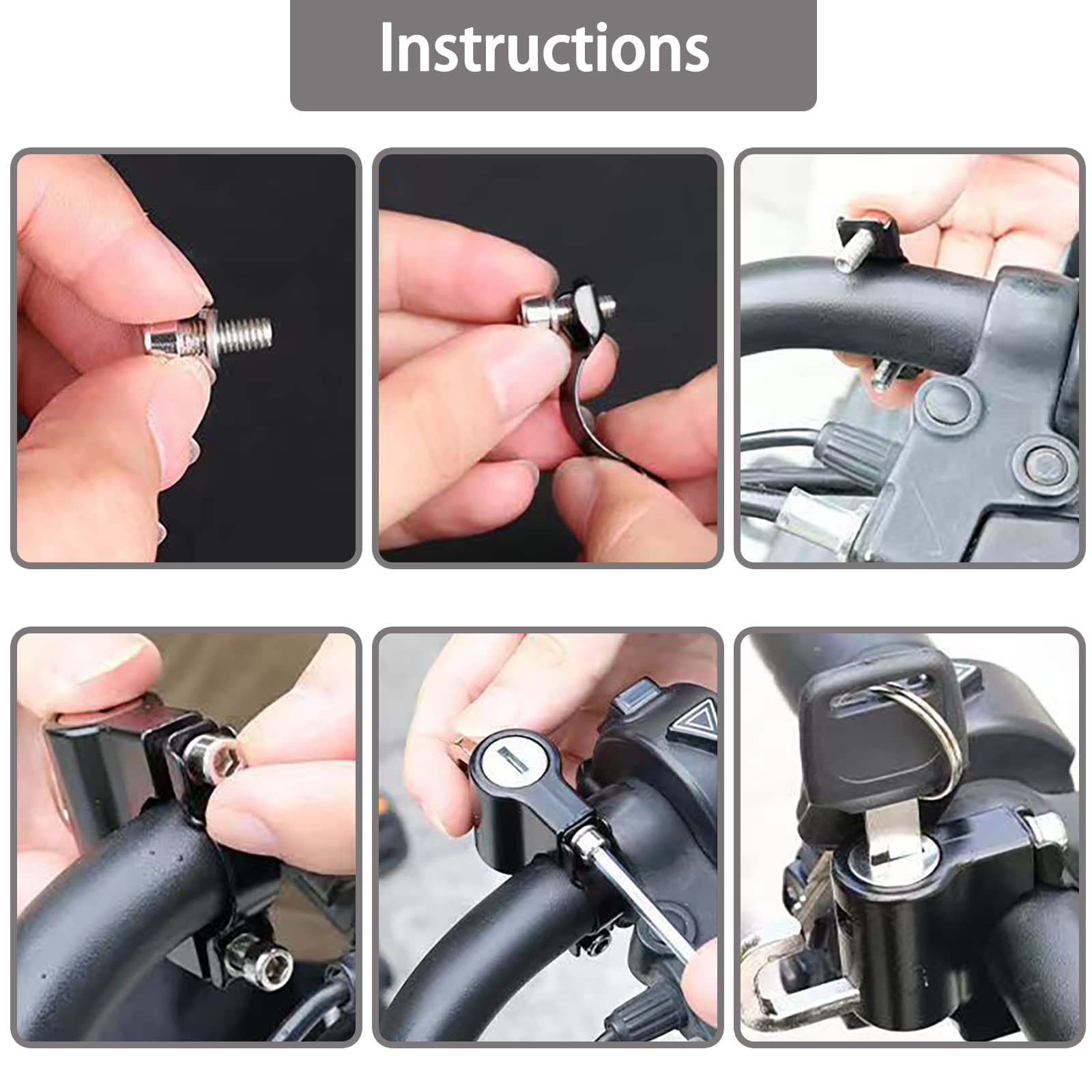 ZIBUYU Helmet Lock for Bike Motorcycle 22-24mm Handlebar Tubes Rust Resistant Heavy Duty Helmet Helmet Accessories for Handlebar Scooter Lock for Motorcycles, Bicycles or Scooters