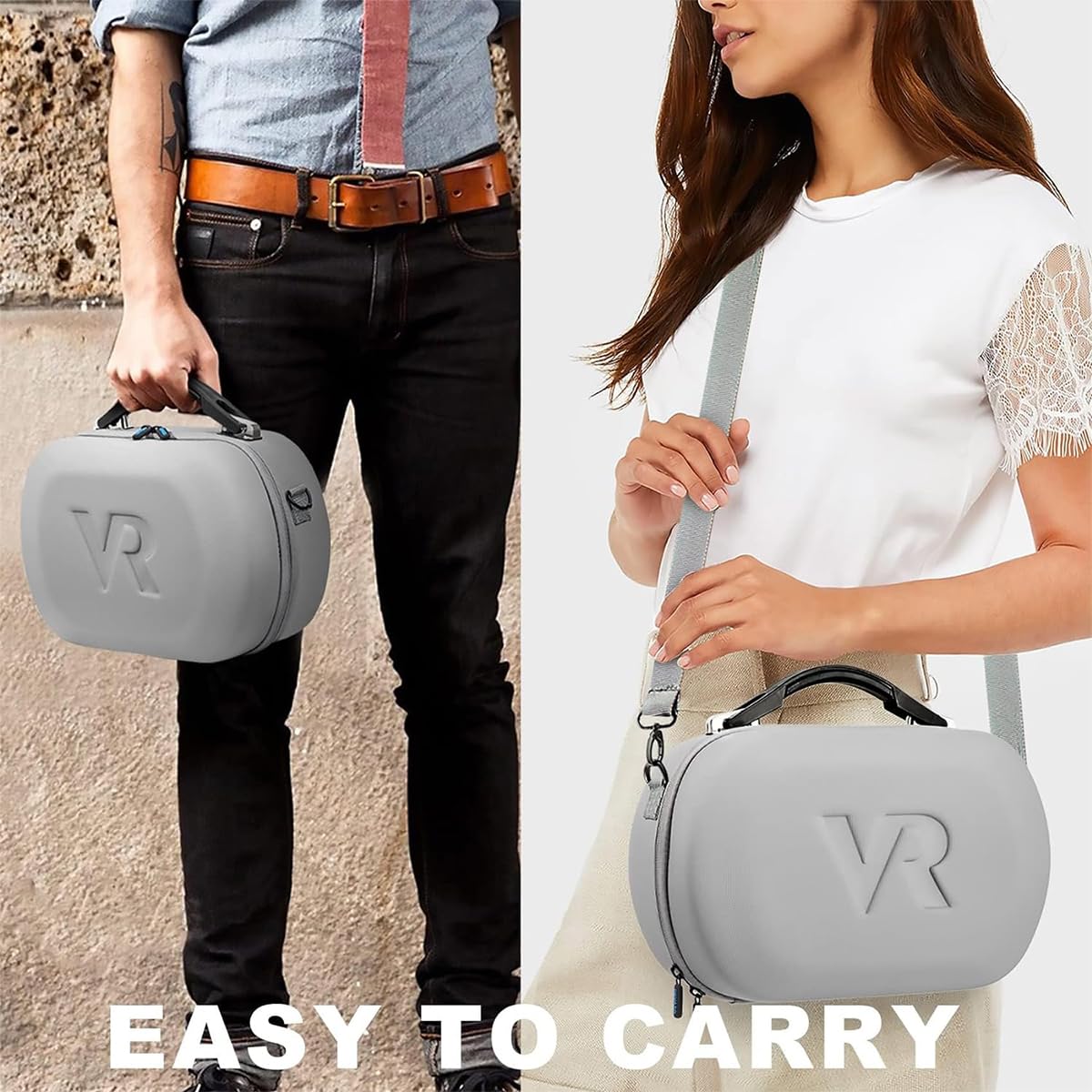 ZORBES Carry Bag for Oculus Quest 3 with 32.5x22.5x15.3cm Hard Felt Shell | Waterproof Travel Case and Accessory Organizer