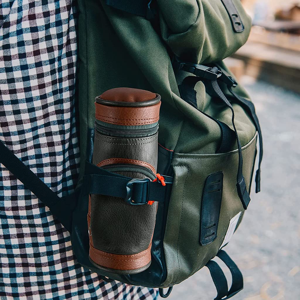 GUSTAVE Portable Travel Leather Cigar Case for 8 Cigars with Cedar Lining & Cutter | Gift for Men