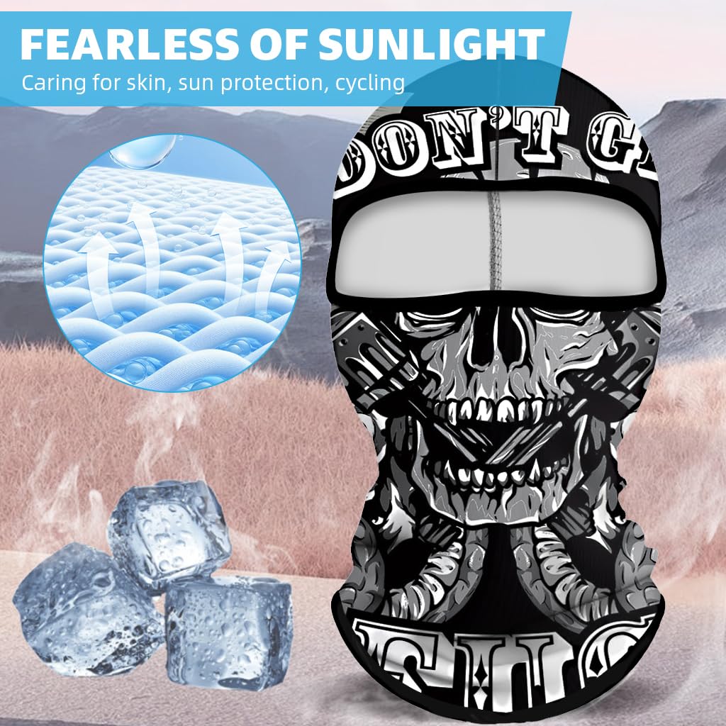 Optifit Balaclava for Riding and Outdoor Sports featuring Breathable Quick Dry Fabric | Skull Print Face Mask for Men and Women