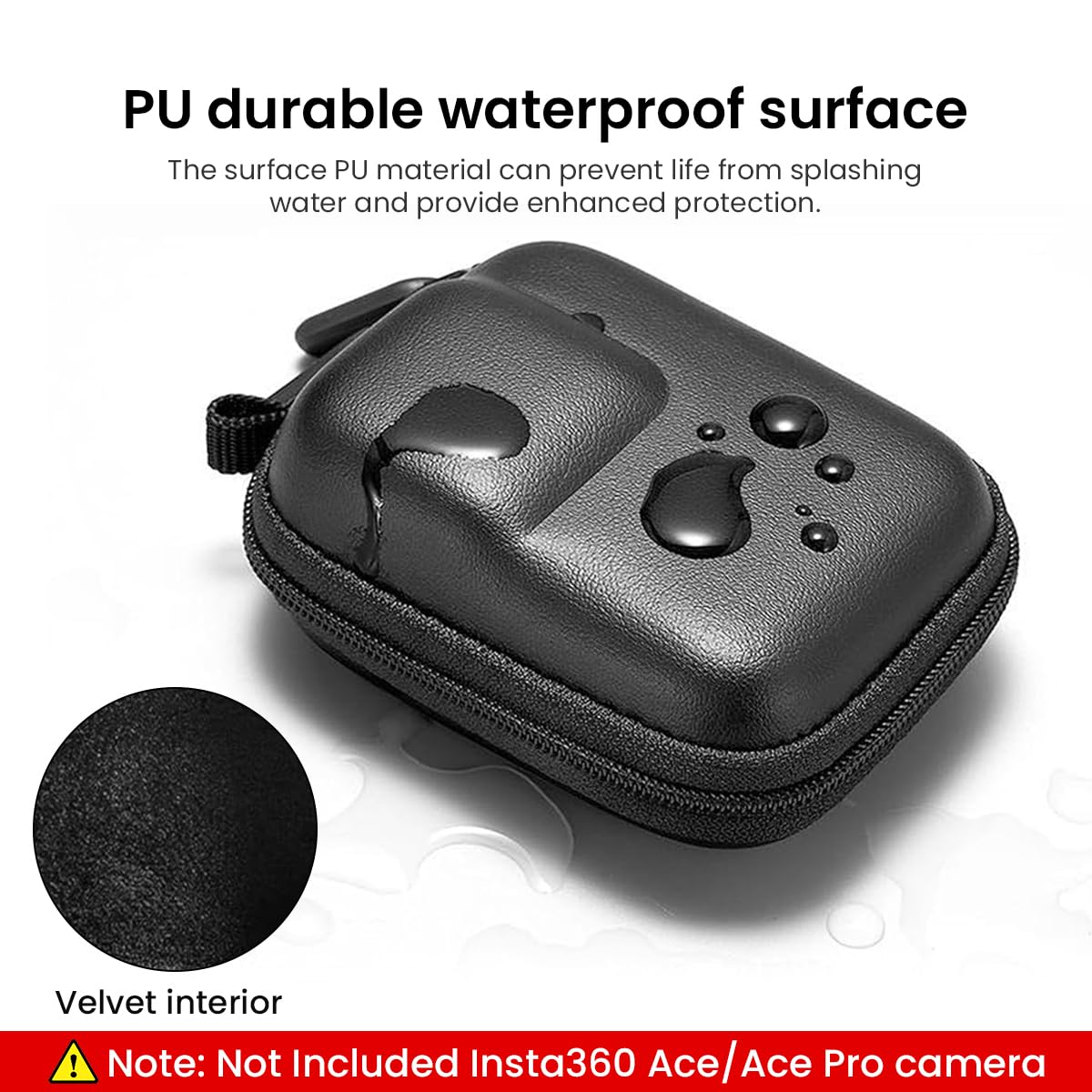 ZORBES Carry Case for Insta360 Ace Pro Action Camera with Dual Zipper EVA Hard Shell | 3PCS Black Set