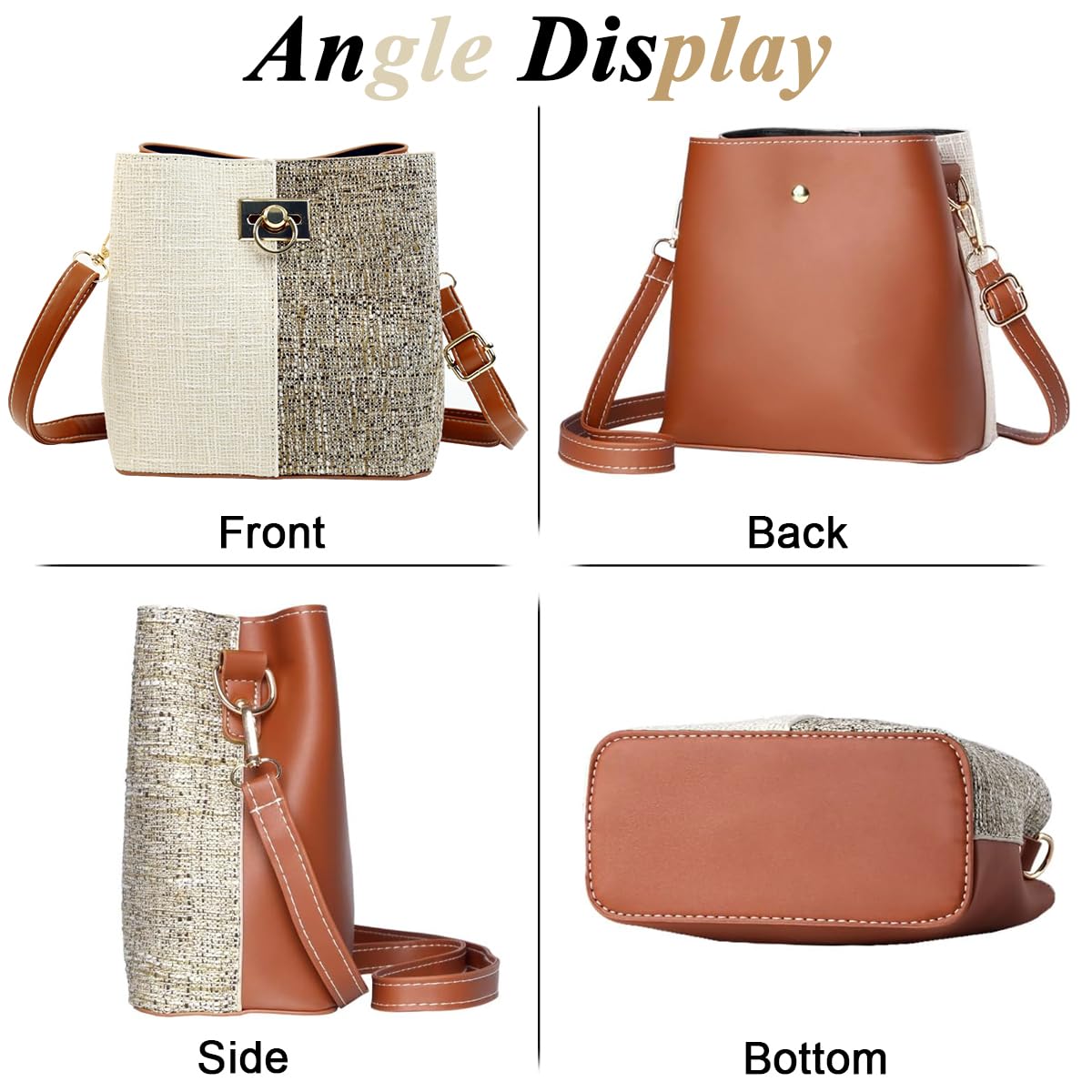 PALAY® Tote Bags for Women PU Leather Satchel Bag Casual Shoulder Bag with Adjustable and Detachable Sling Strap for Women