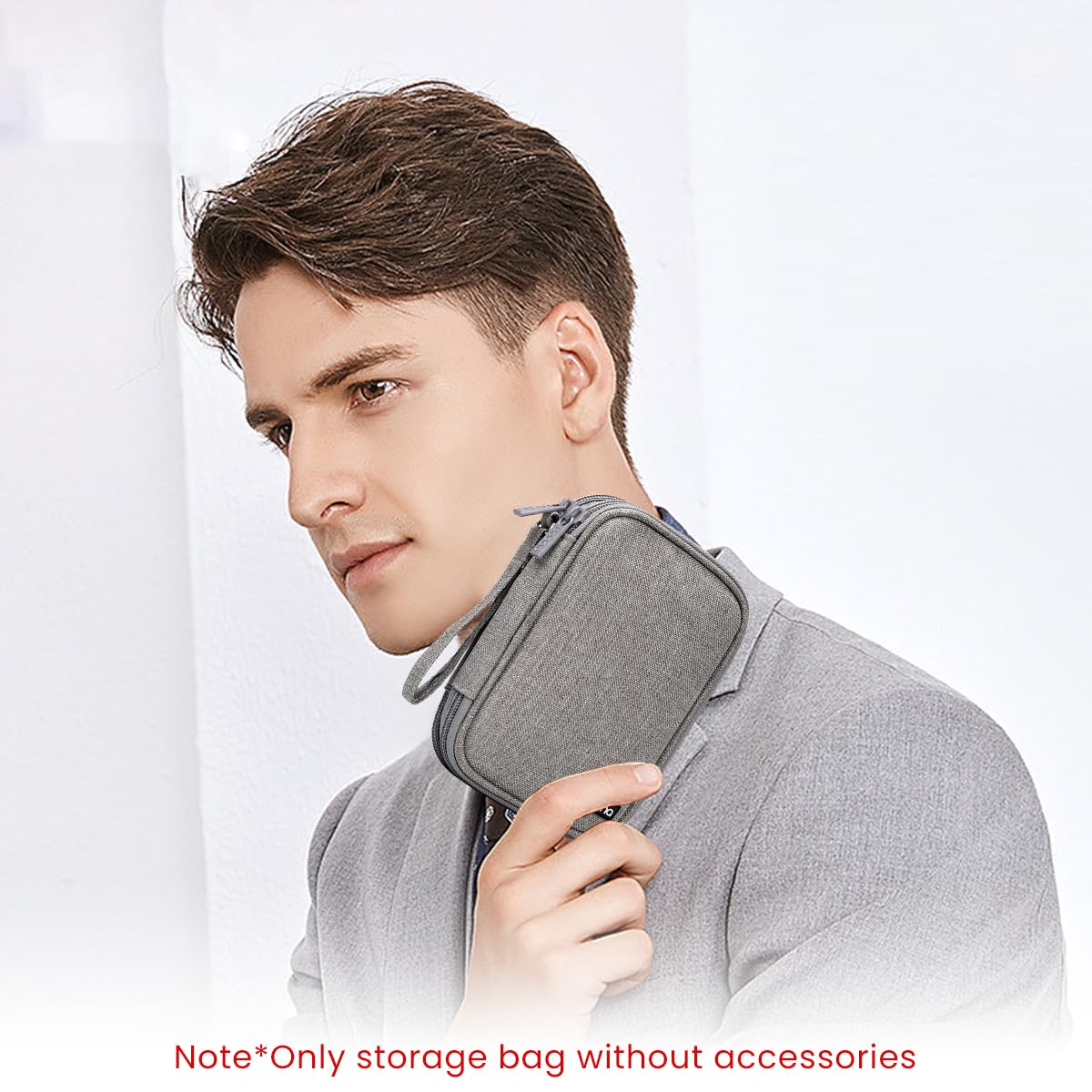 ZORBES Carrying Case for 2.5 Inch SSD Hard Drive featuring Double Layer Oxford Cloth Design | Grey Travel Storage Bag