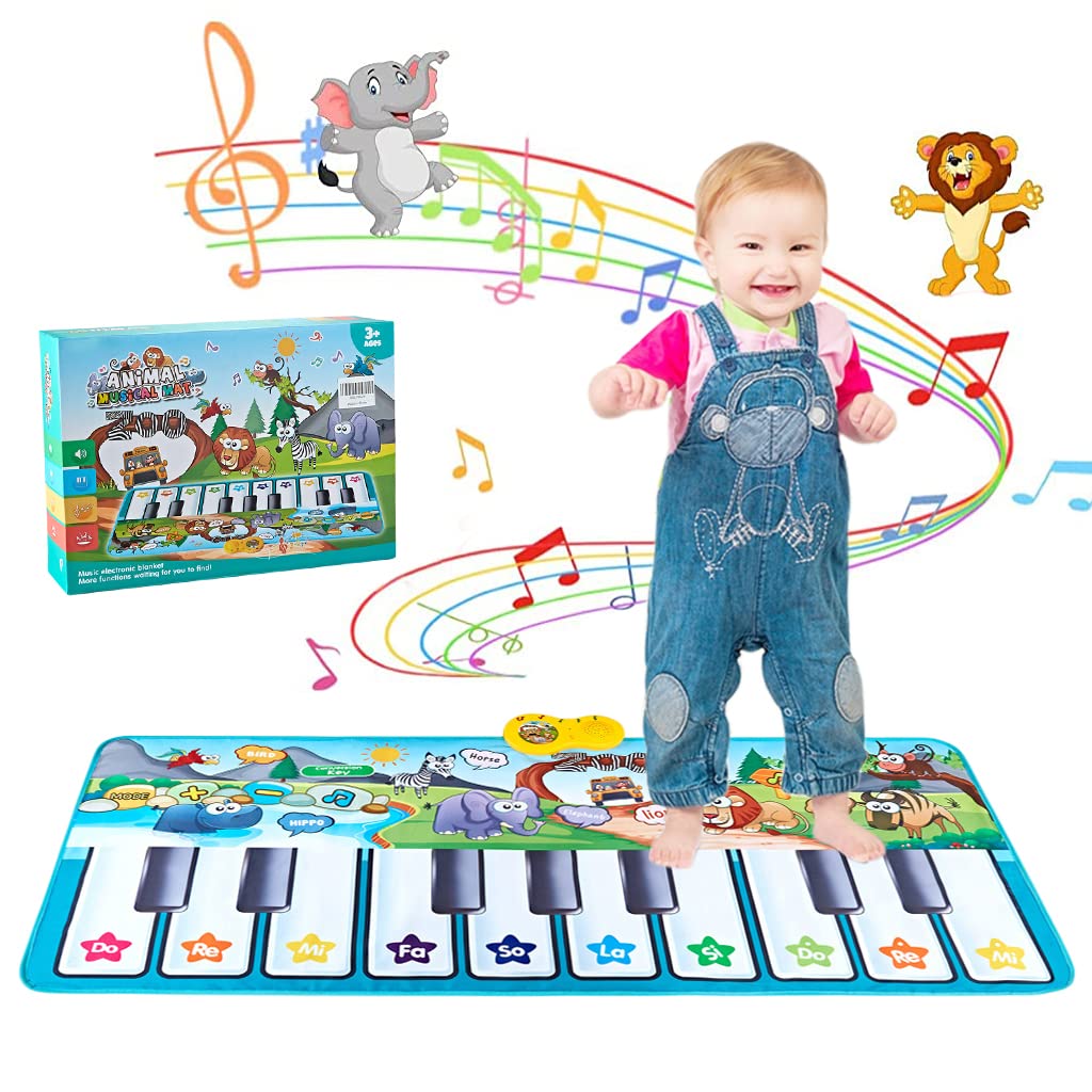 PATPAT® Musical Mat for Kids,Large Size Musical Mat Piano Keyboard Play Mat Floor Music Mat for Toddlers, Early Educational Toys Musical Toys Gift Kids Toys for Boys Girls 3+ Year (59x24inch)