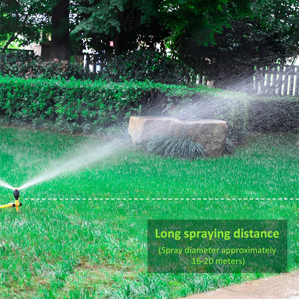 HASTHIP Garden Water Sprinkler for Lawn and Outdoor Use with 360° Rotation | 3 Pcs ABS Irrigation System