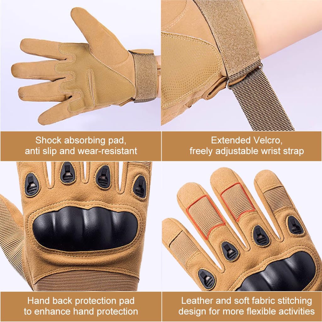 PROBEROS Full Finger Bike Riding Gloves for Outdoor Sports with EVA Knuckle Protection | Touchscreen Design and Wear Resistant Nylon Palm 12cm