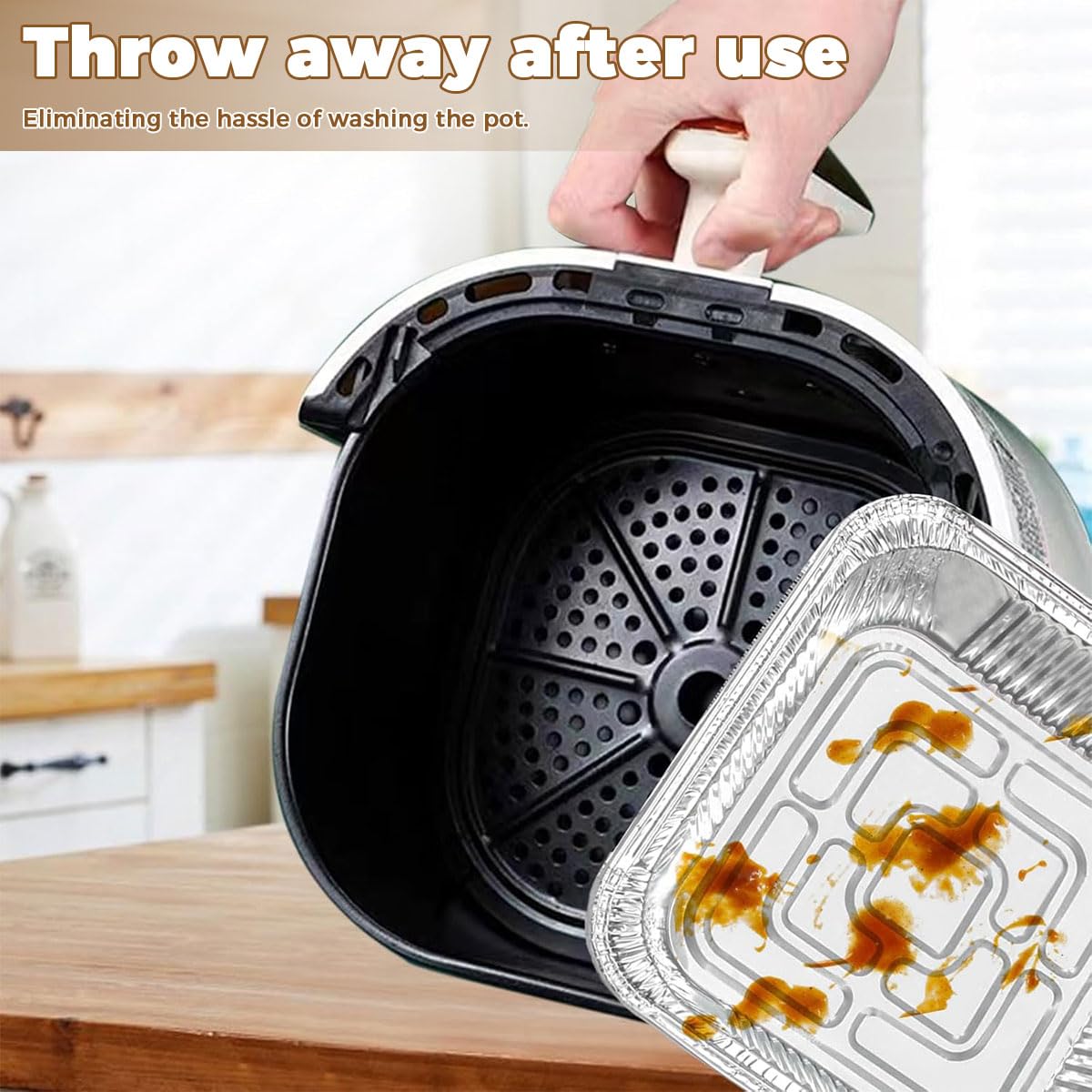 Supvox Air Fryer Aluminum Foil Trays for Baking and Cooking 20 Pcs 8 in Deep Design | Oven Safe