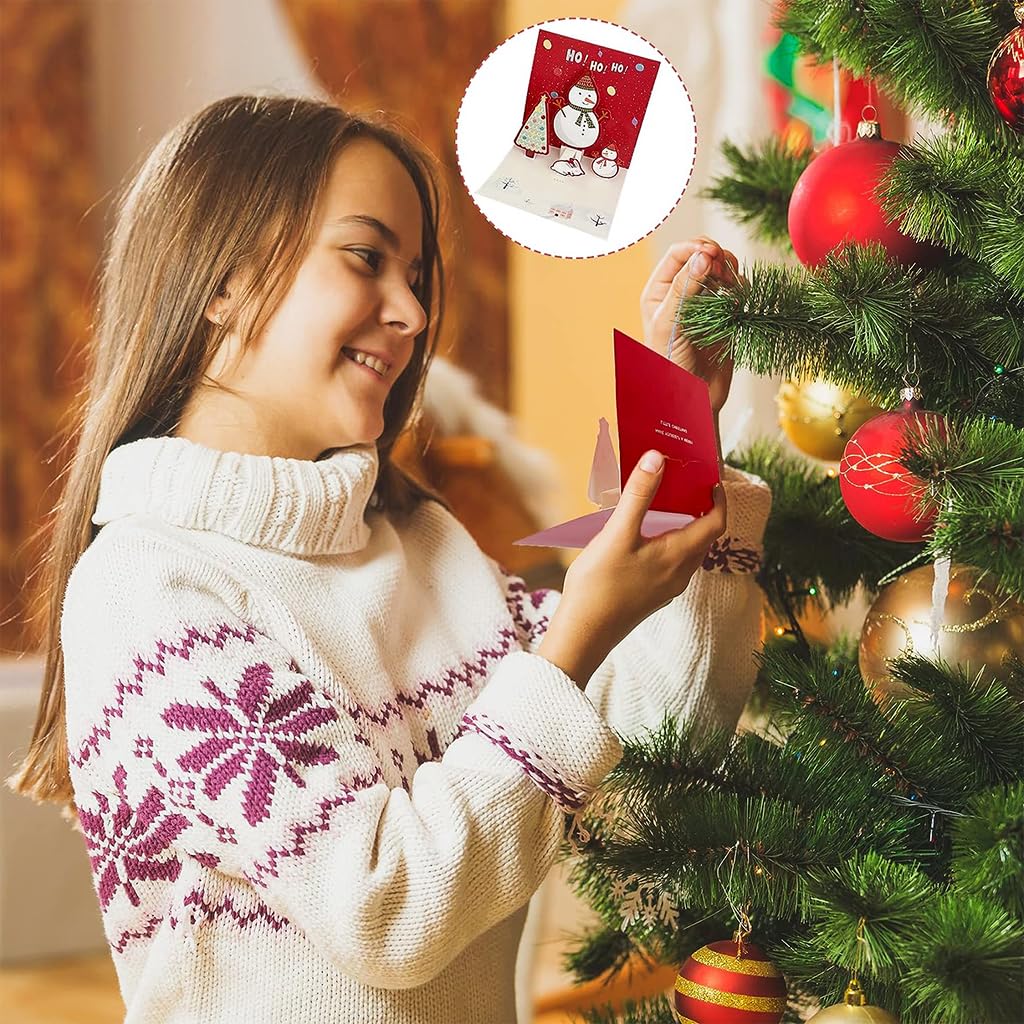 HASTHIP Christmas Greeting Card Set for Holiday Wishes featuring 3D Pop Up Designs 6 Pack