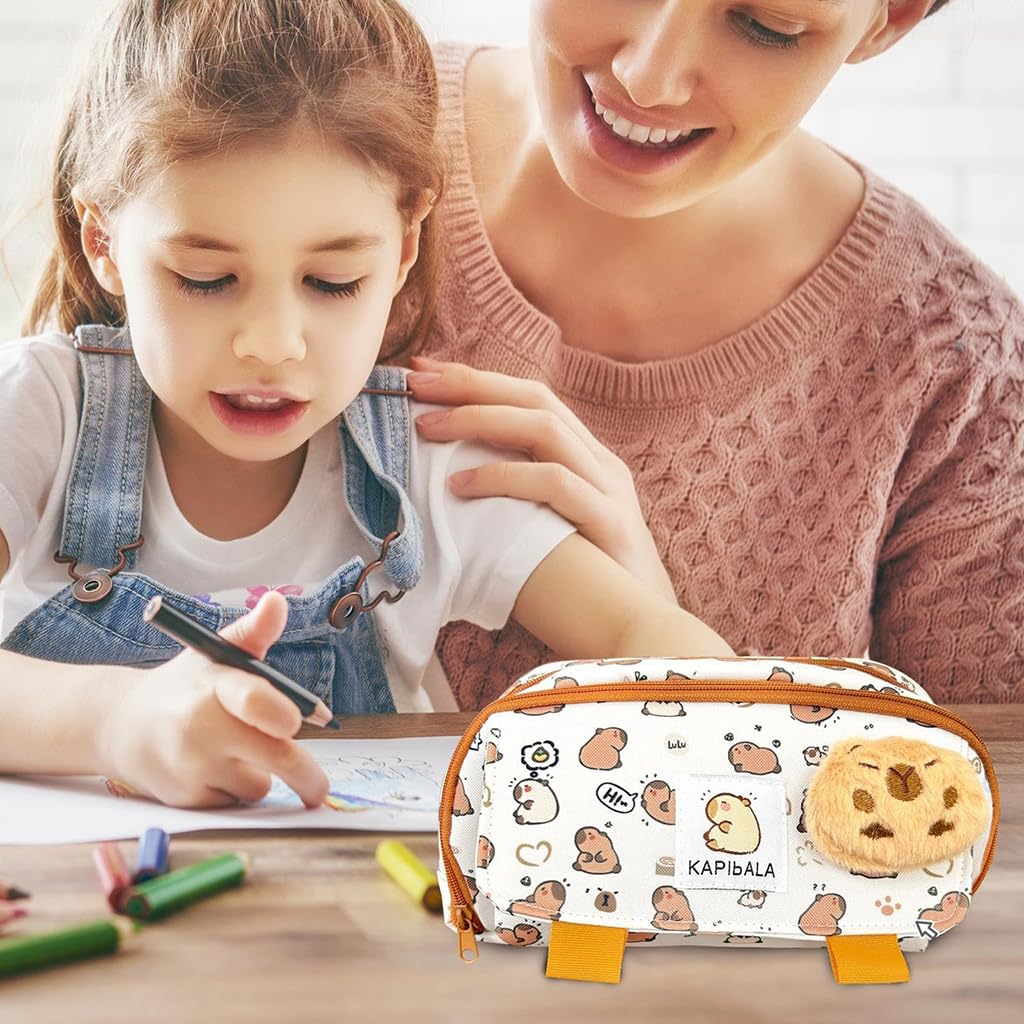 Zibuyu Pencil Case for School and Office featuring Multi Layer Organizer 21x8x11cm | Washable Fabric for Students and Teens