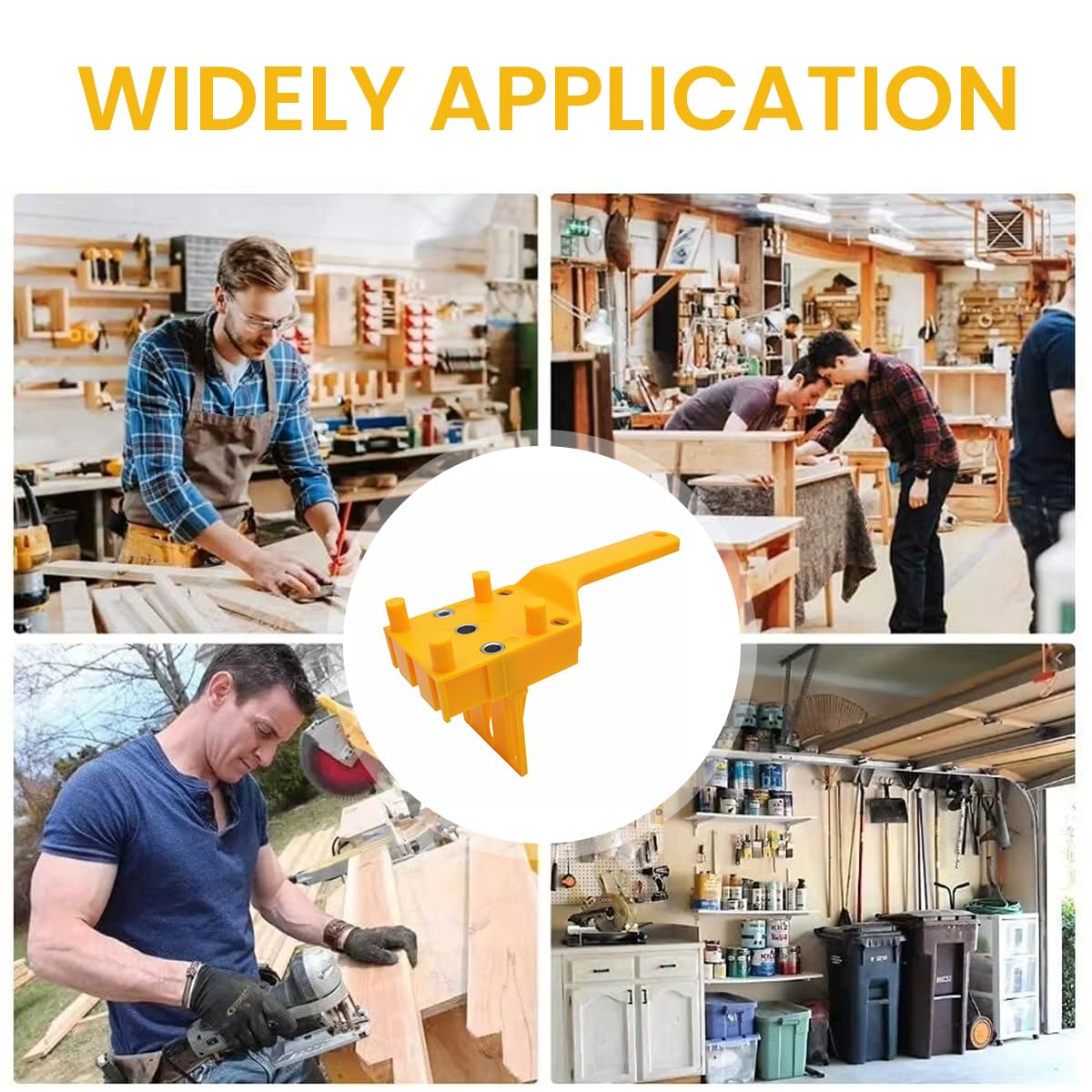 Serplex Hole Drilling Locator Tool Set for Woodworking with 8 pcs and Ergonomic Handle | Includes 3 Drill Bits