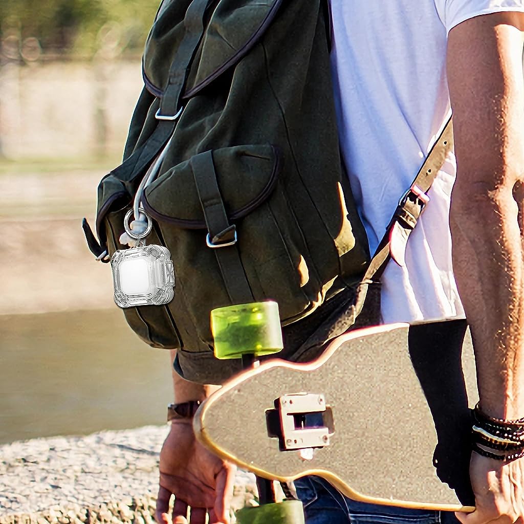 Zeitel Shockproof Earbud Protective Cover for Samsung Galaxy Buds2 Pro with Metal Lock and Air Cushion | White TPU Wireless Charging Case