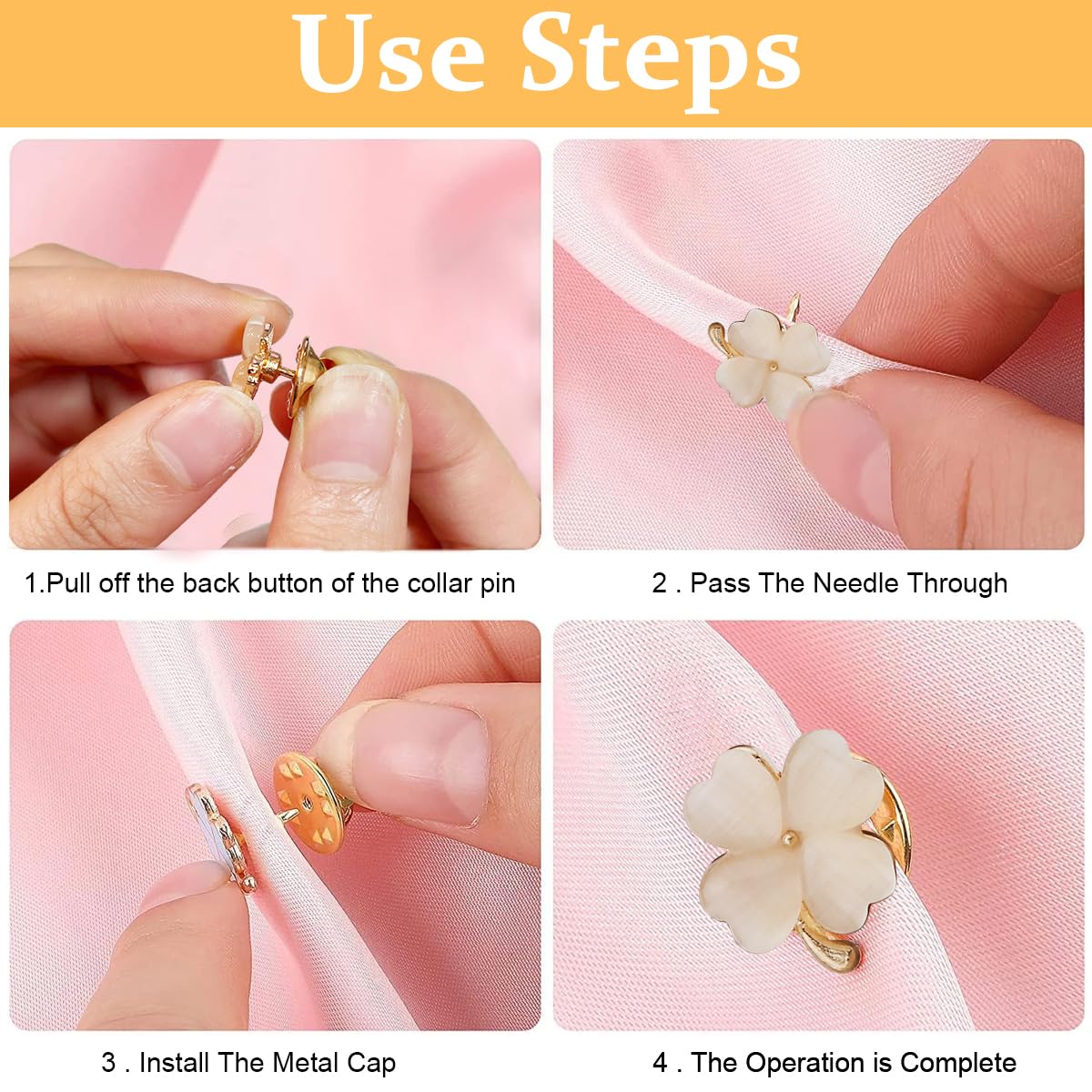 Venzina Shirt Brooch Pin Set for Women with Rhinestone and Pearl Design 6pcs | Stylish Gift