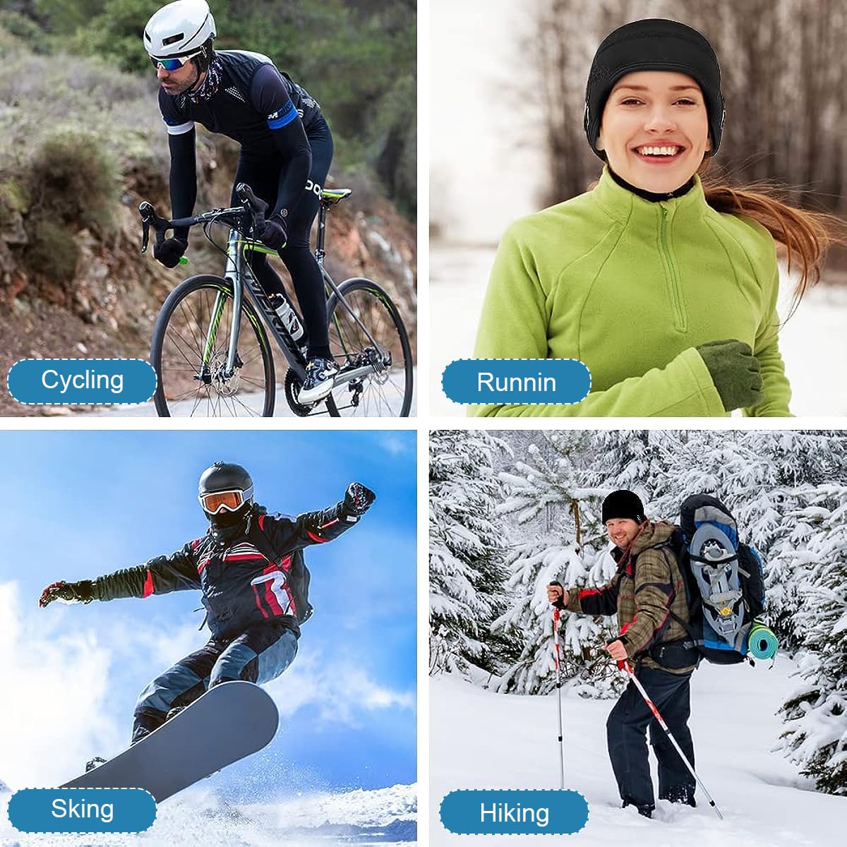 GUSTAVE Winter Helmet Cap for Men featuring Glasses Friendly Ear Coverage | Warm Plush Liner for Cycling Skiing and Outdoor Riding