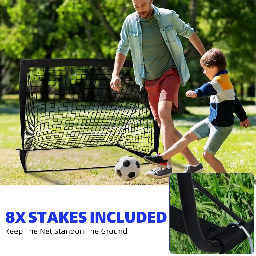 Proberos Football Goal Net Kit for Kids with Inflatable Ball and 47x37x35 in Frame | Portable Training Set