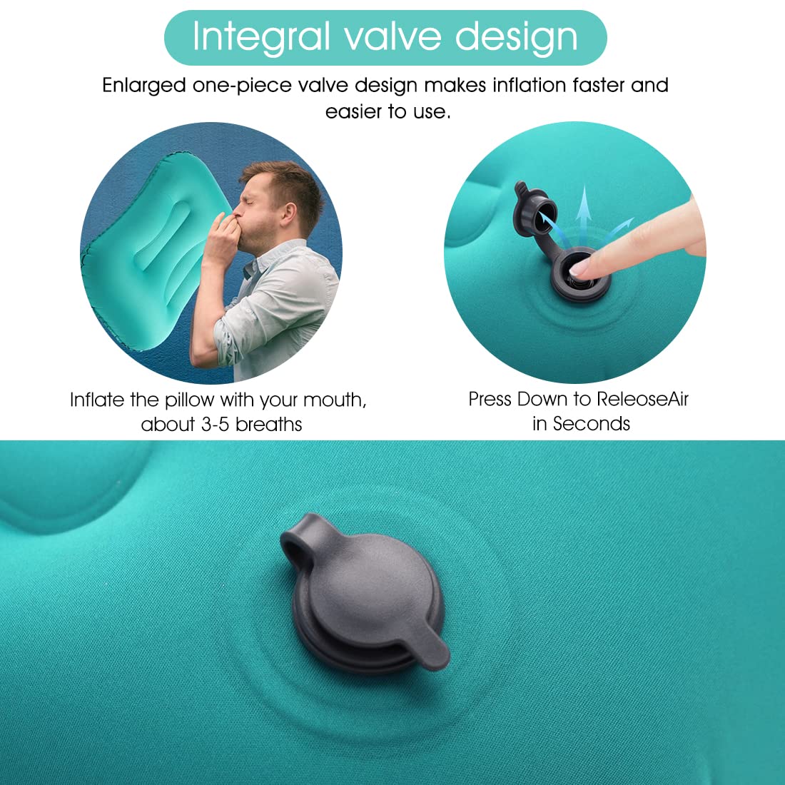 PALAY Travel Air Pillow for Camping and Hiking with Quick Deflate Valve | 50g Ultralight TPU