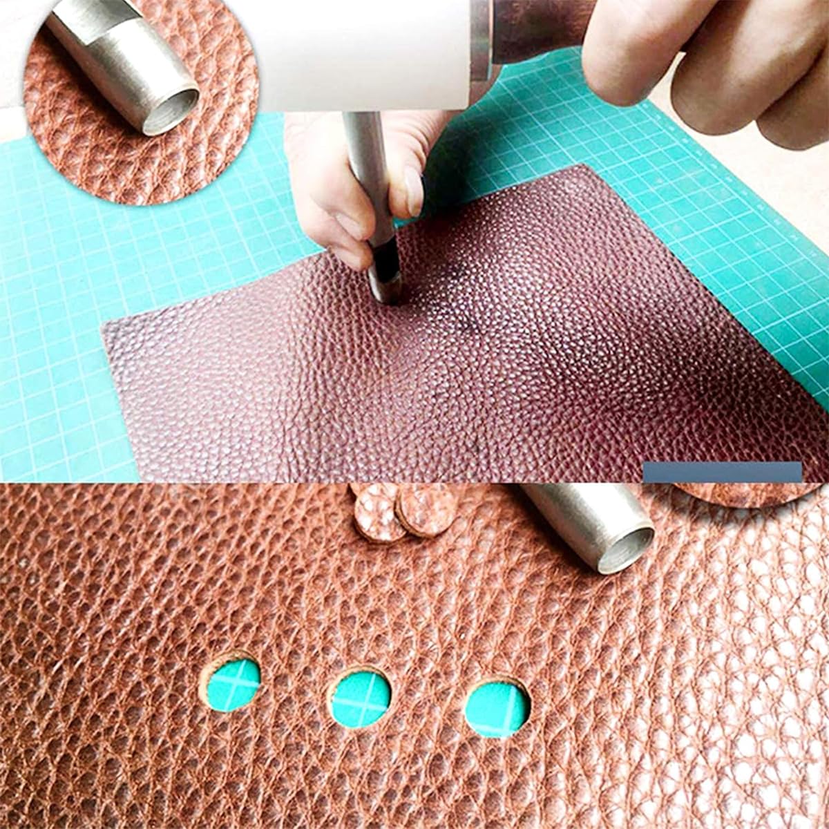 Serplex Craft Tool Die Punch Kit for Snap Buttons with 11pcs Multi Size Punch Set | DIY Leather and Denim Repair