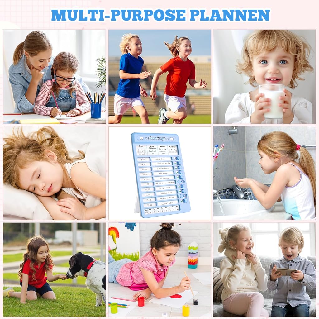 ZIBUYU Dry Erase Chore Chart Board for Kids and Teens with 15 Reusable Sheets | Slider Checklist and Stickers