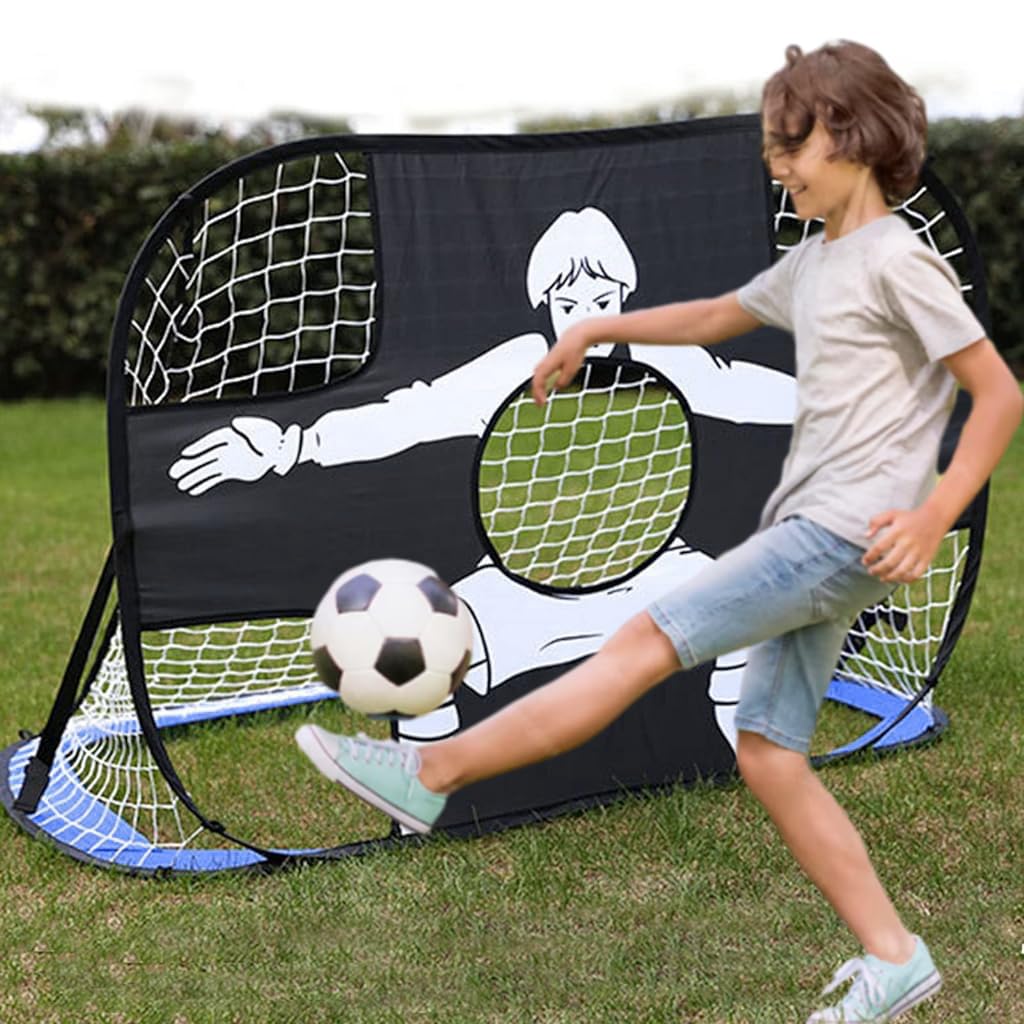 Proberos Football Goal Post Net Set for Training with 6x4ft Steel Frame and Snap-Lock Assembly | Portable Indoor Outdoor Practice
