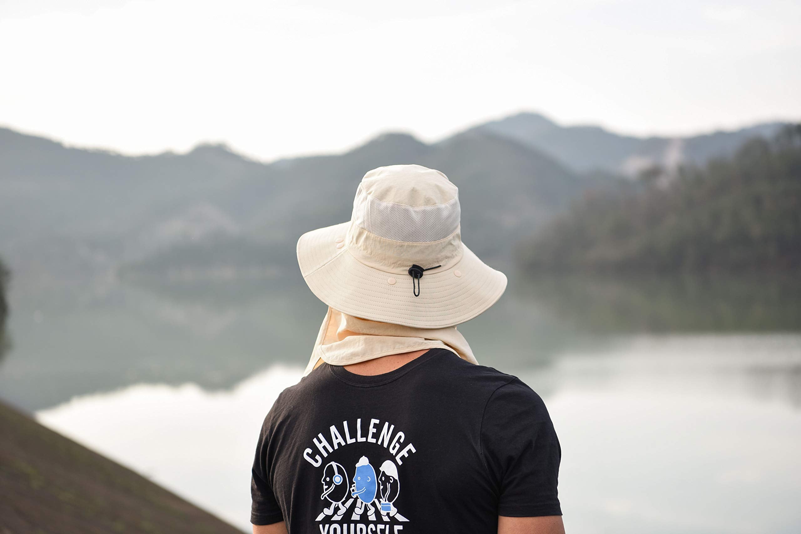 GUSTAVE Synthetic Mens Sun Hat for Outdoor Fishing with Wide Brim and UV Protection | 3 PCS