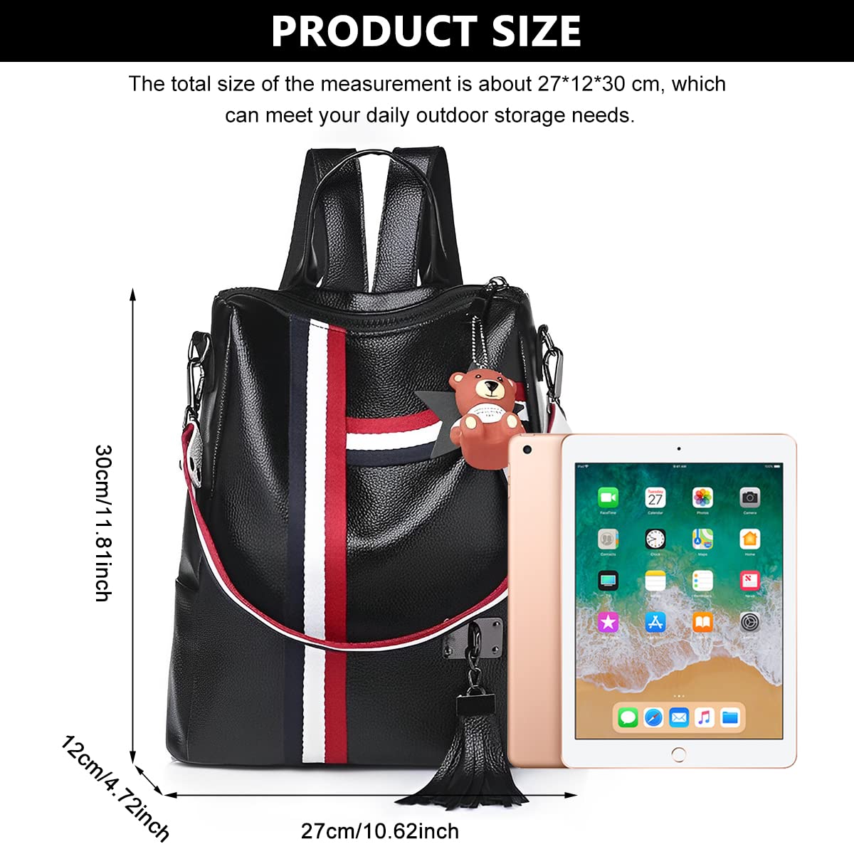 PALAY PU Leather Backpack for Travel and Daily Use with Back Zipper Pocket | 27×12×30 cm Soft Brown Bag for Women and Men