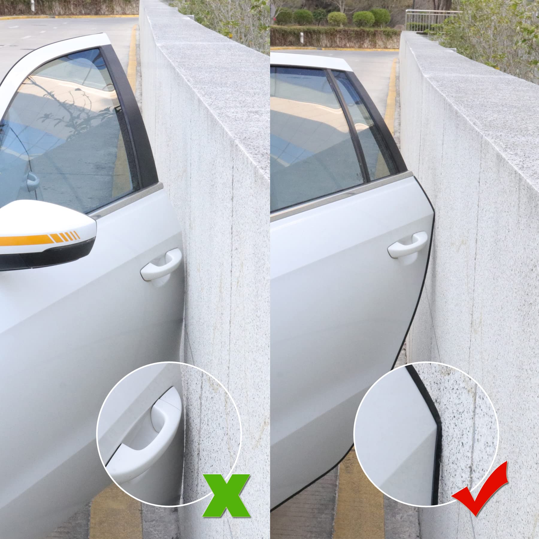 ZORBES Car Door Edge Guard for Cars and Trucks with Metal Sheet Fit | 33ft PVC Rubber Protection Strip