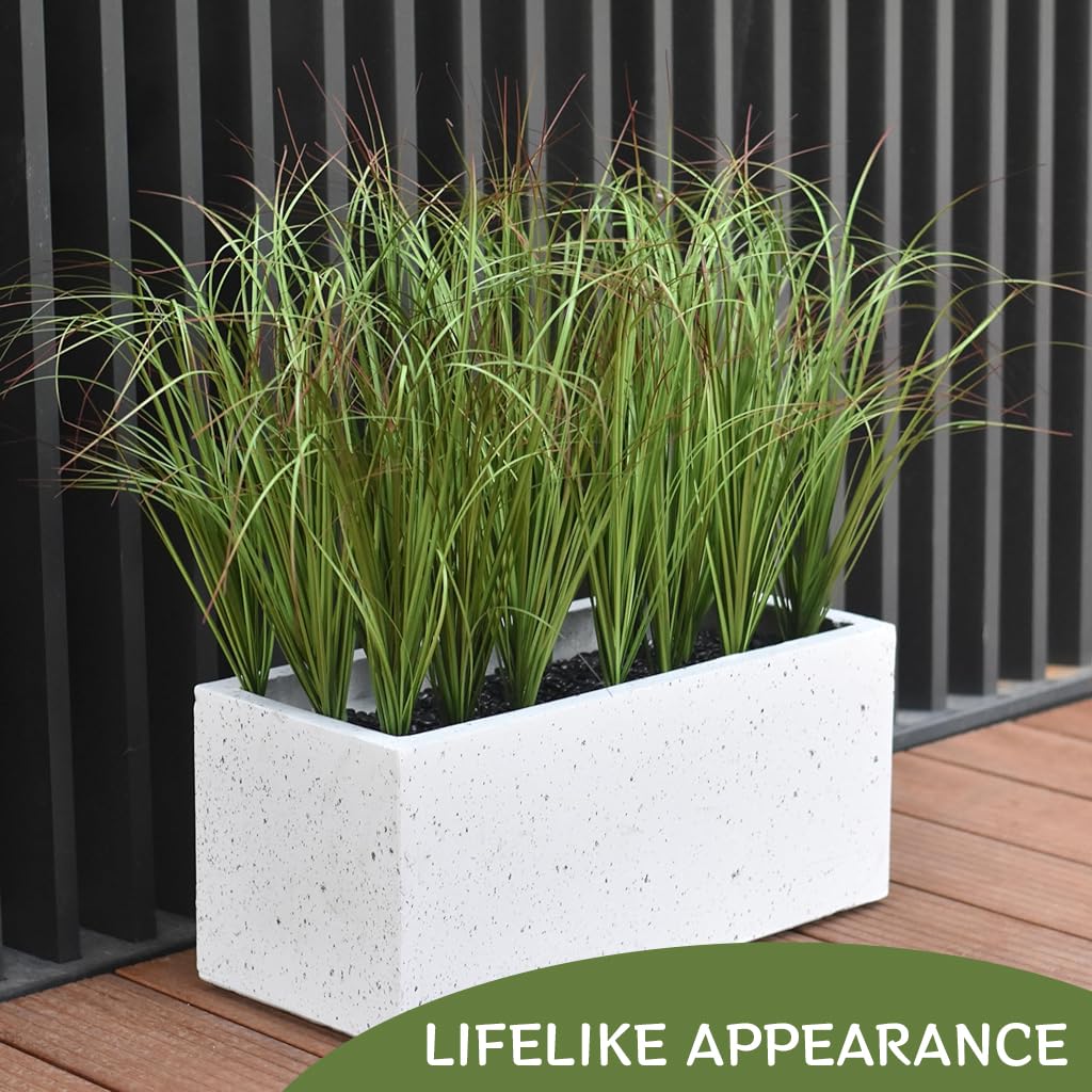 Zibuyu Artificial Grass Plant for Indoor and Outdoor Decor featuring 8 Bundles 23.6 in UV-Resistant Stems