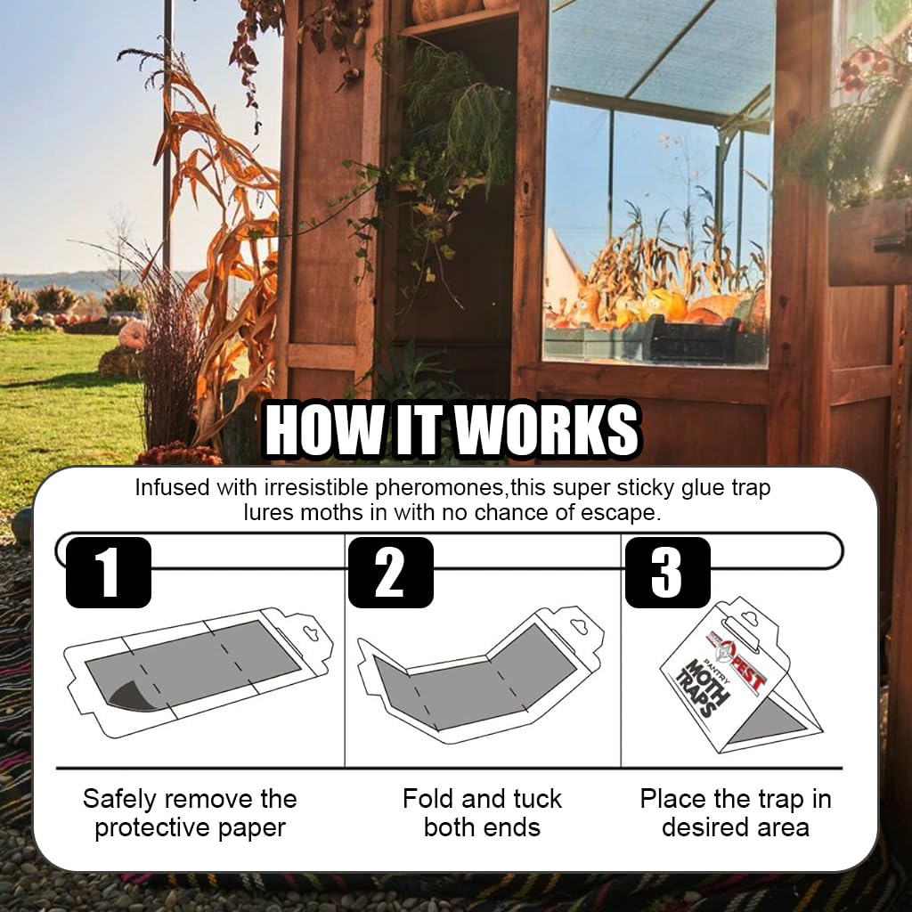 HASTHIP 5Pcs Lightweight Moth Traps - Fly Killer Repellent for Home - Moth Balls & Traps for Home Use - Moth Treatment & Prevention (Non-Toxic) - Moth Traps for Clothes & Pantry