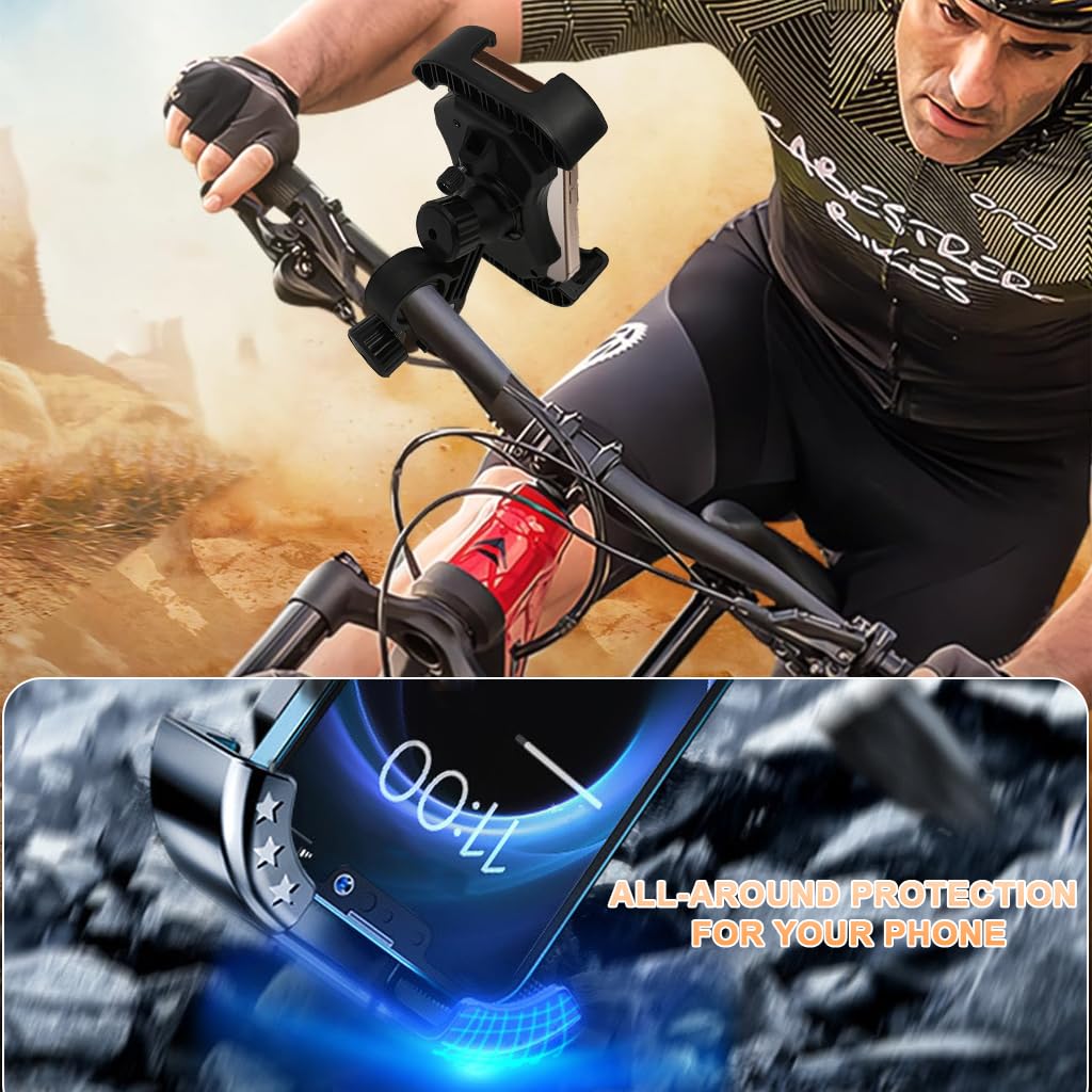 STHIRA Bike Mobile Holder for Handlebar or Rearview Mirror with 360° Rotation | Secure Anti‑Slip Mount for Smartphones