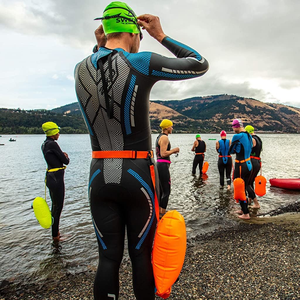 Optifit Swim Buoy for Open Water Training with Dual Air Bag 40×60cm TPU | Bright Orange Safety Float