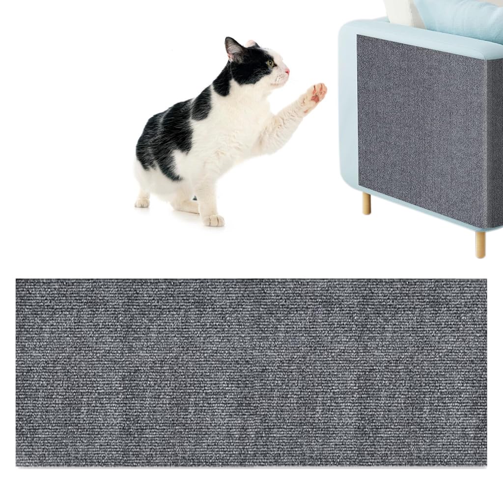 Qpets® Cat Scratch Pad, Scratch Pad for Cats, Cut-to-Fit Cat Scratcher Mat Self Adhesive Pets Cat Scratcher Cardboard Mat Wall Floor Furniture Protection (30*100CM)