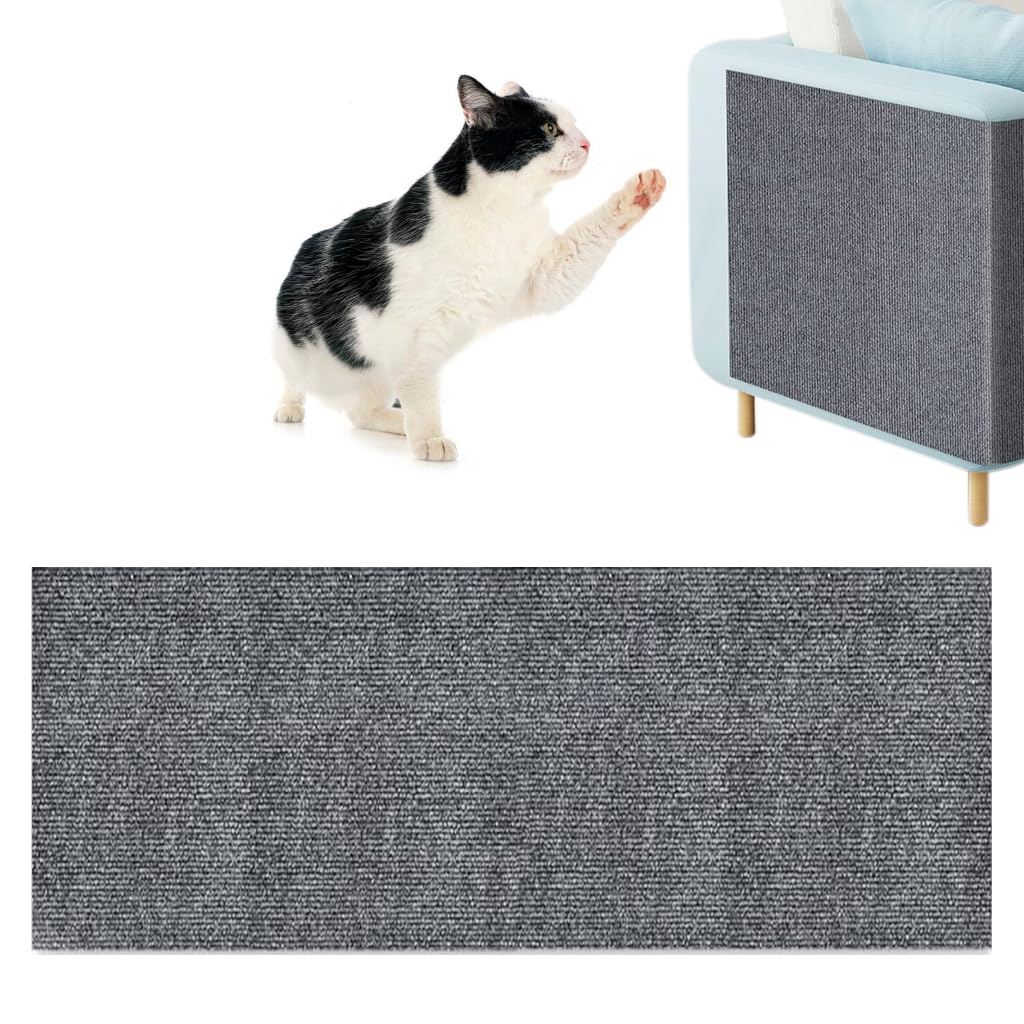 Qpets Cat Scratch Pad for Furniture Protection with Self Adhesive Design 30x100cm | Cuttable Polyester Mat