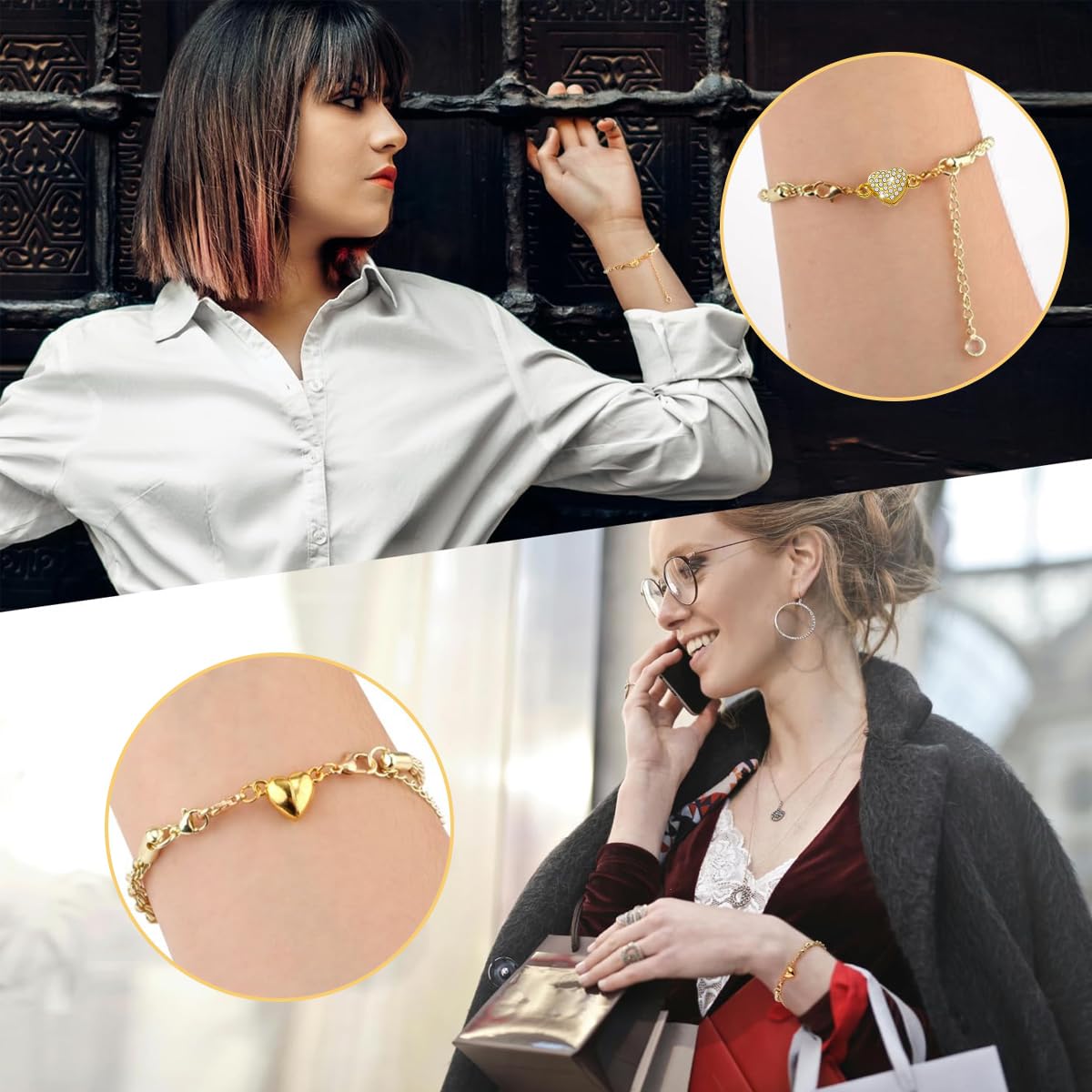 HASTHIP Necklace Clasps for DIY Jewelry Making with Magnetic Closures 12Pcs Alloy Set in Gold and Silver | Suitable for Necklaces and Bracelets