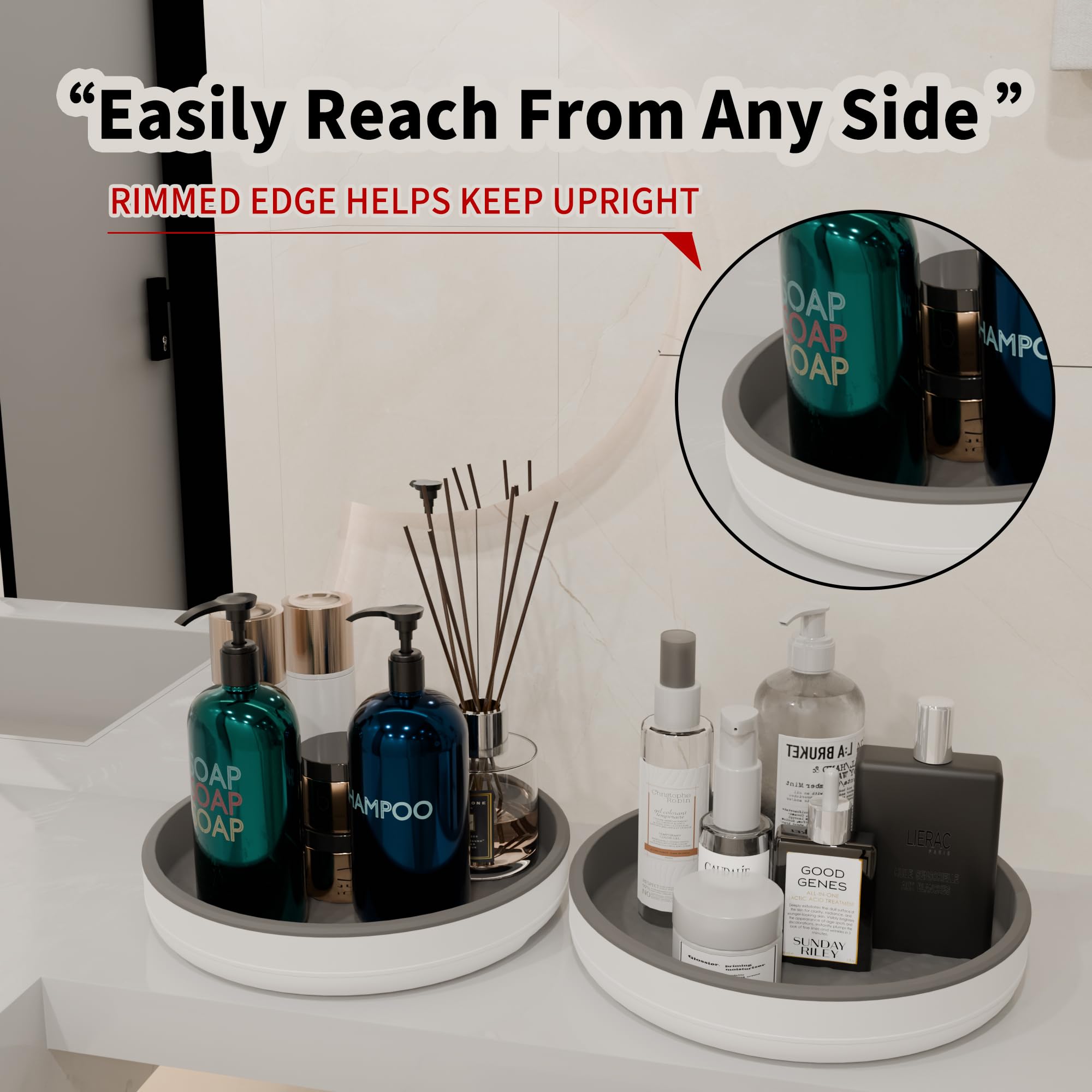 11.8 Inch Lazy Susan Turntable Organizer for Kitchen Storage with 360° Rotation and Non Skid Base | Shatter Resistant Plastic