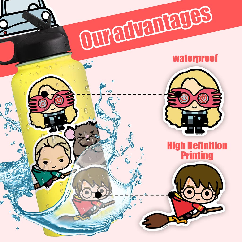 ELEPHANTBOAT Harry Potter Stickers for DIY Crafts with Waterproof UV Film | 50pcs PVC Set