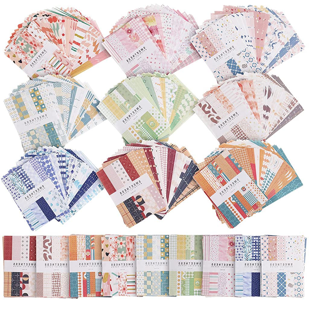 ELEPHANTBOAT 450 Pieces Vintage Scrapbook DIY Journaling Material Paper,Aesthetic Decorative Stationery Paper for Drawing,Writing,Journaling Supplies, 9 Sets