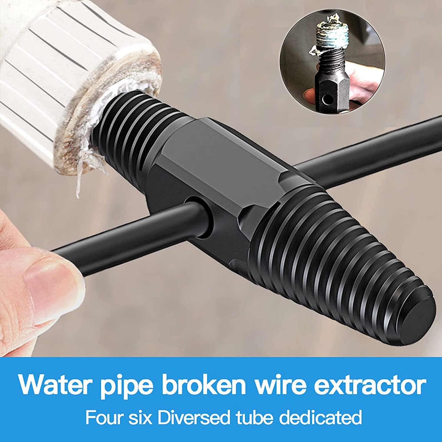 HASTHIP Screw Extractor Broken Bolt Remover Tools Dual-Head Water Pipe Screw Removal Tool Broken Bolt Remover for 1/2 Inch 3/4 Inch Pipes Valve Faucet