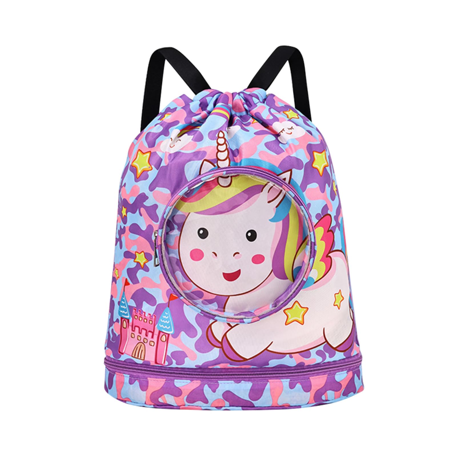 Proberos Swimming Bag for Kids with 32.5x39cm Compartment and Shoe Pocket | Pink Polyester