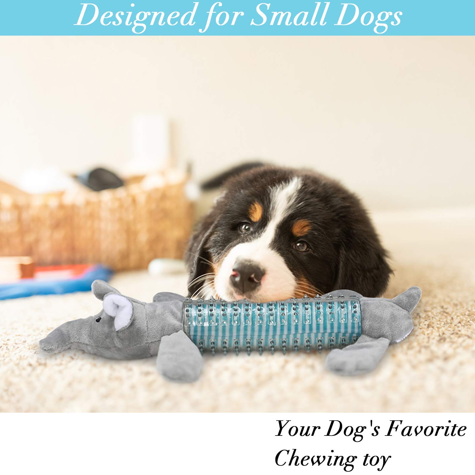 Qpets Dog Toy for Puppies featuring Squeaky Sound Chew Design and Plush Gray Elephant 18x10x6cm